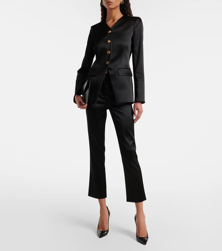 Veronica Beard Stila cropped high-rise satin slim pants | Thumbnail 6 Veronica Beard Stila cropped high-rise satin slim pants | Thumbnail 6