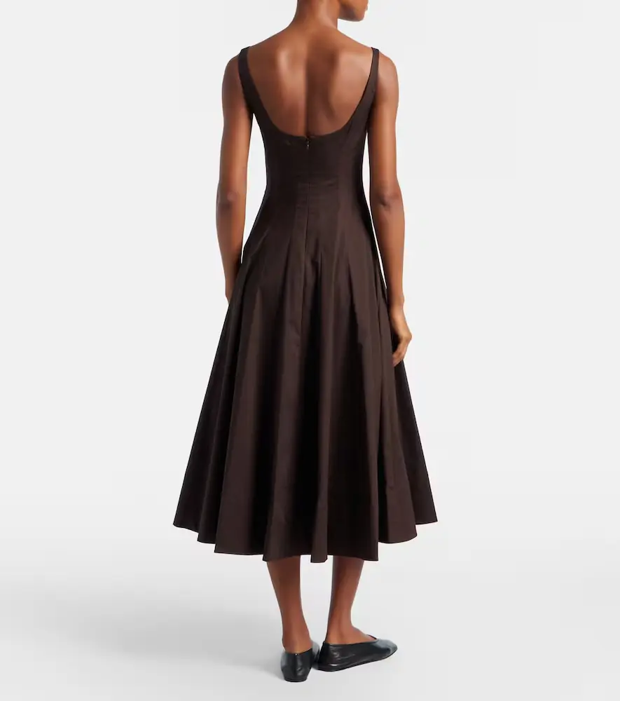 Staud Pleated cotton midi dress | Thumbnail 2