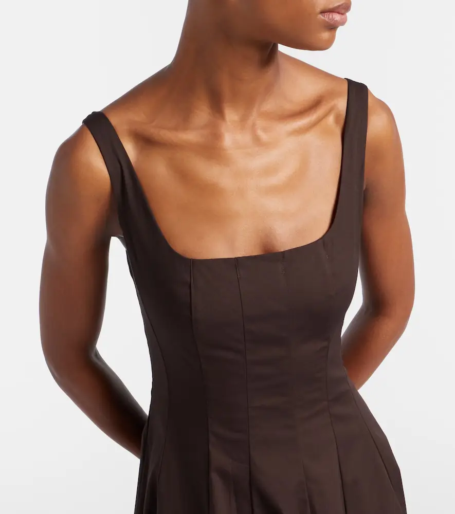 Staud Pleated cotton midi dress | Thumbnail 4