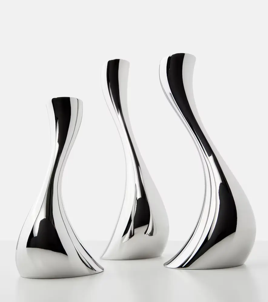 Georg Jensen Cobra set of 3 stainless steel candle holders by Constantin Wortmann | Thumbnail 2