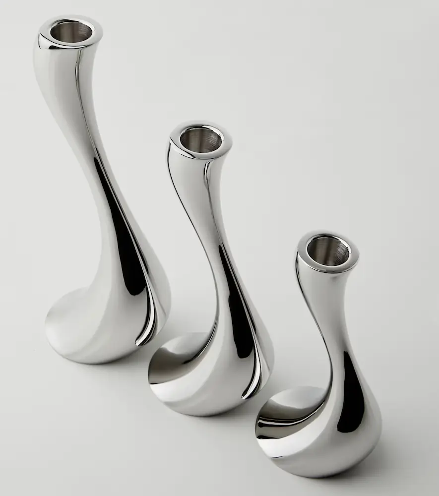 Georg Jensen Cobra set of 3 stainless steel candle holders by Constantin Wortmann | Thumbnail 3