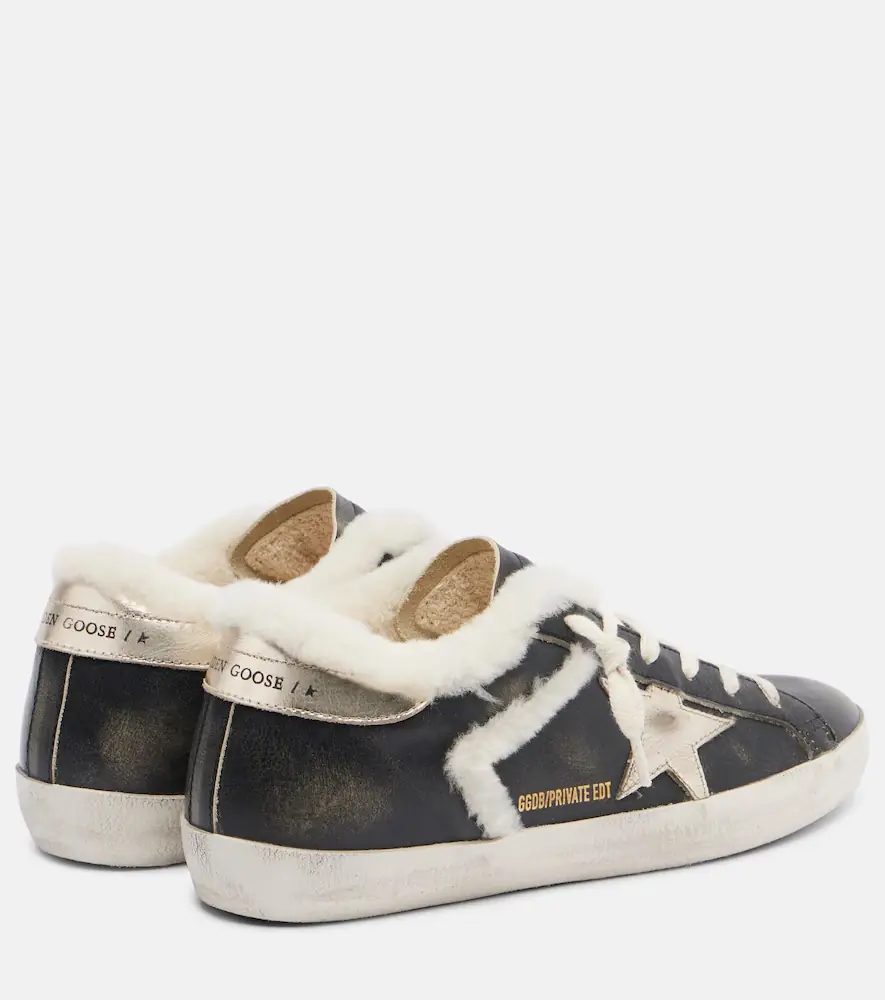 Golden Goose Super-Star shearling-trimmed leather sneakers | Thumbnail 2 Golden Goose Super-Star shearling-trimmed leather sneakers | Thumbnail 2