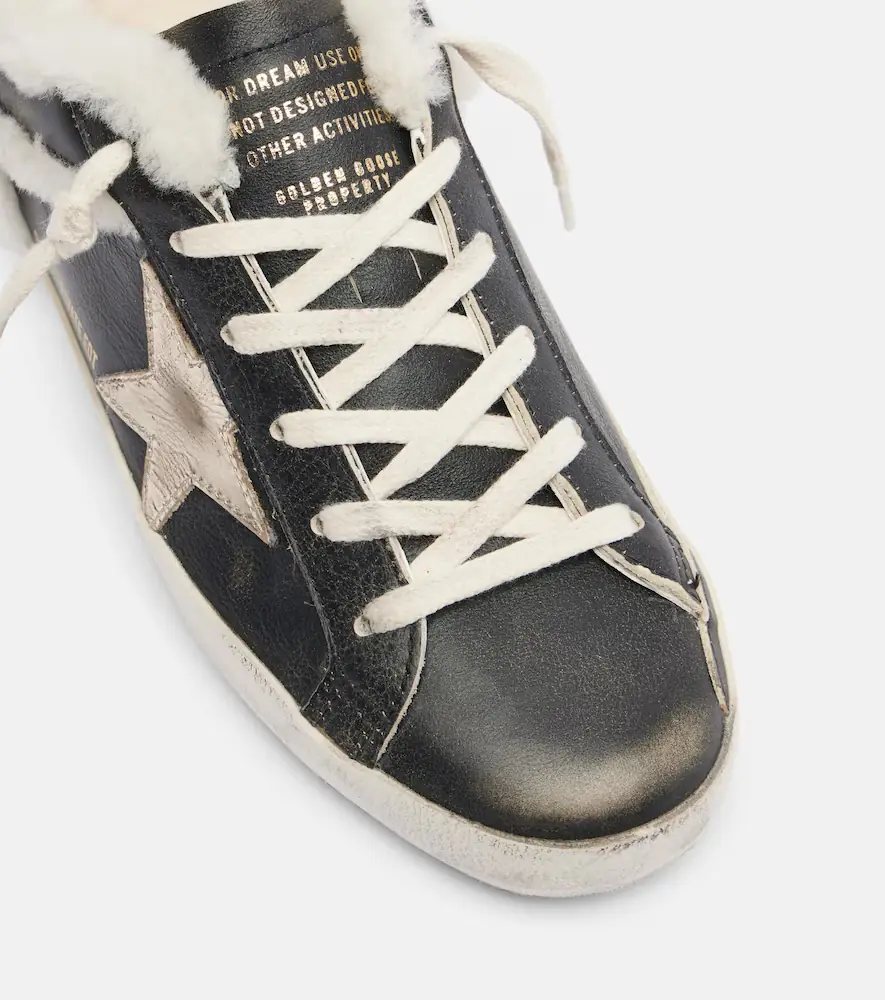 Golden Goose Super-Star shearling-trimmed leather sneakers | Thumbnail 3 Golden Goose Super-Star shearling-trimmed leather sneakers | Thumbnail 3