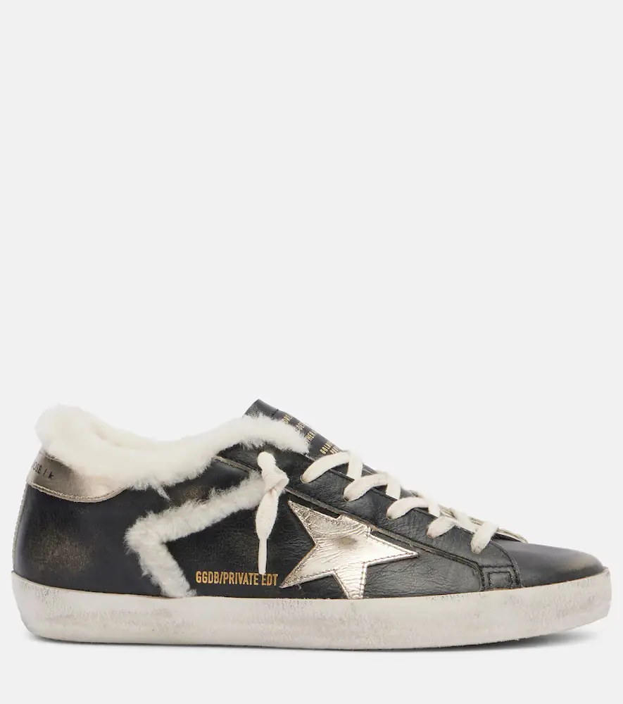Golden Goose Super-Star shearling-trimmed leather sneakers | Thumbnail 4 Golden Goose Super-Star shearling-trimmed leather sneakers | Thumbnail 4