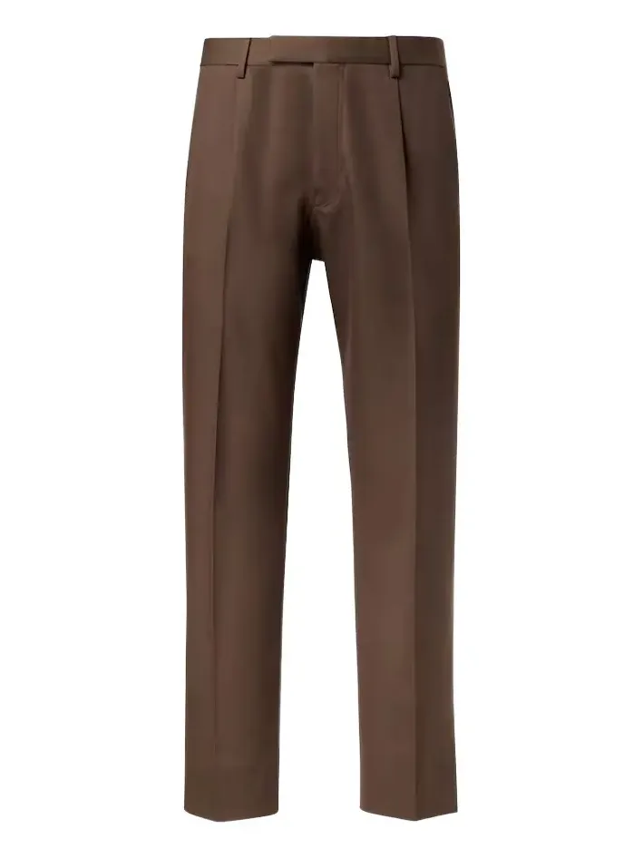 Cotton and wool straight pants