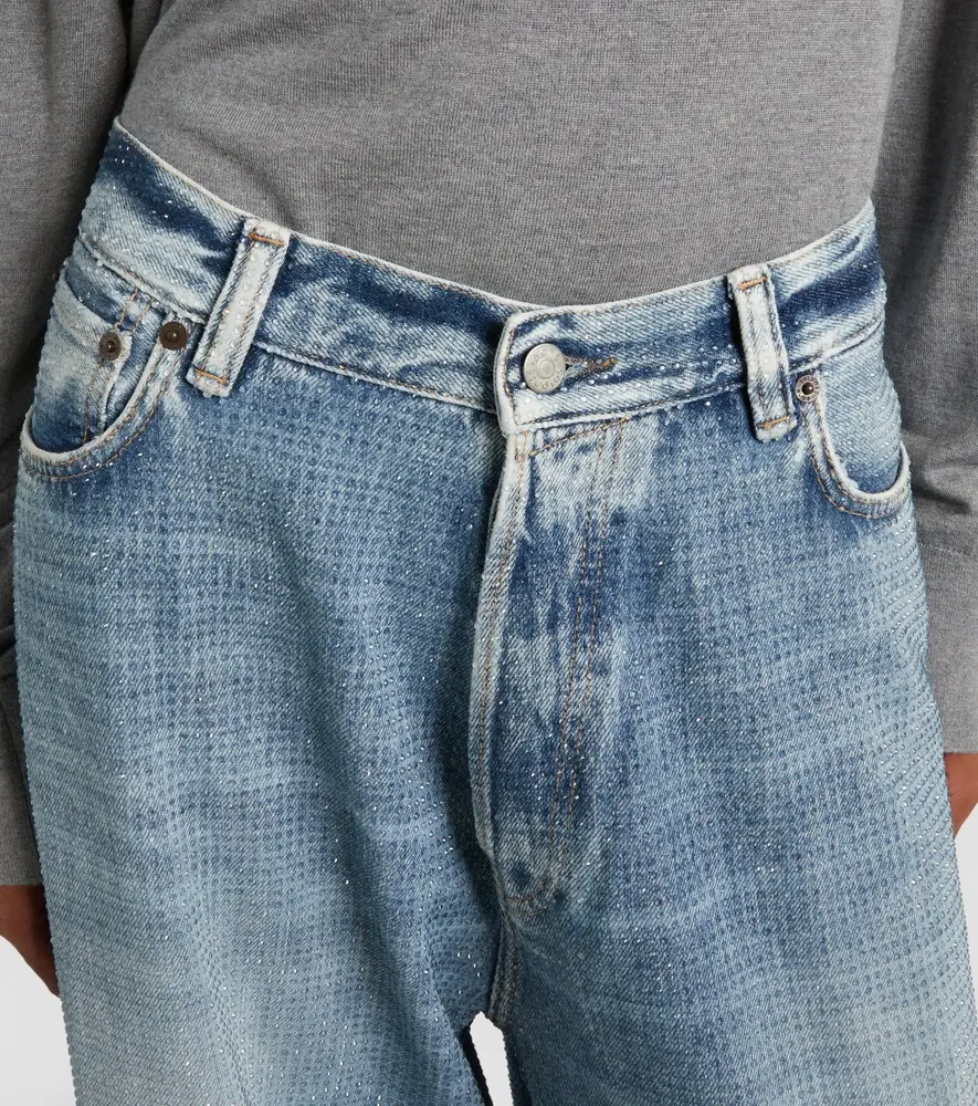Acne Studios Crystal-embellished low-rise wide-leg jeans | Thumbnail 3 Acne Studios Crystal-embellished low-rise wide-leg jeans | Thumbnail 3
