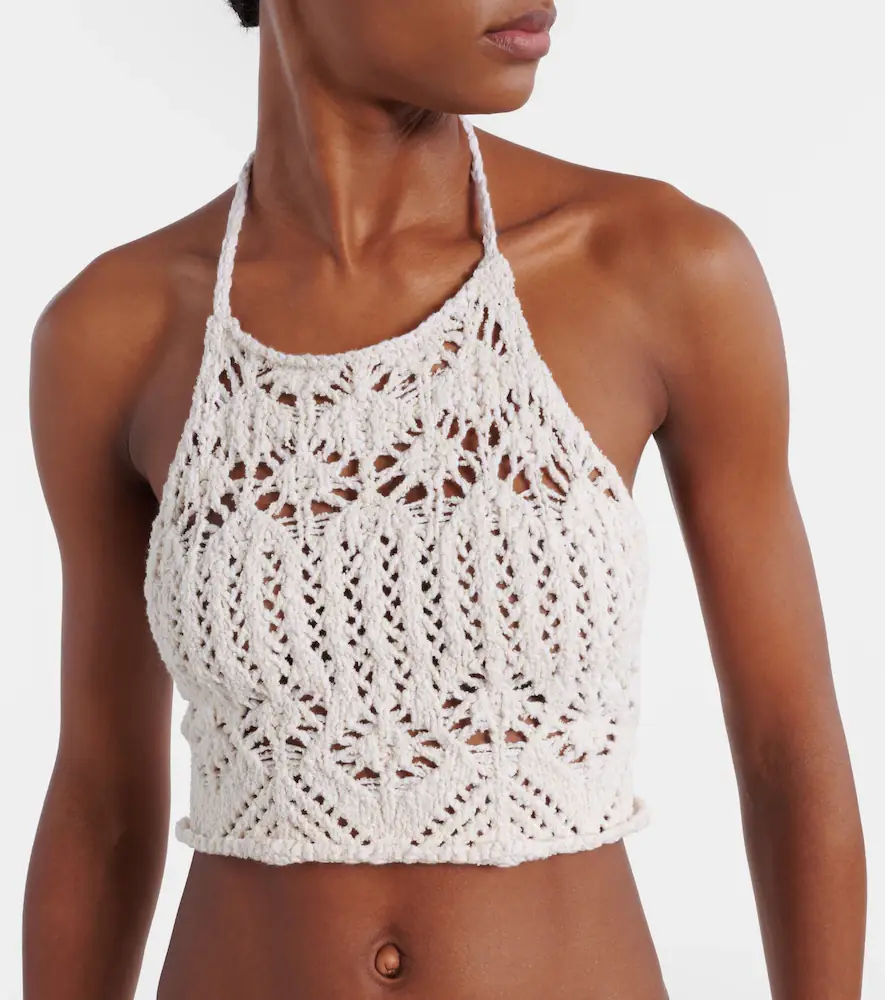 Alanui Lagoon Romance cotton-blend crochet crop top | Thumbnail 2