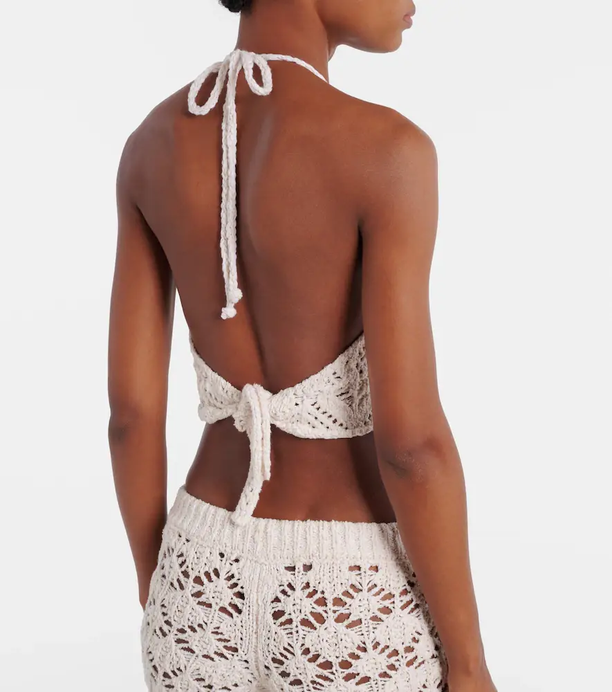 Alanui Lagoon Romance cotton-blend crochet crop top | Thumbnail 3