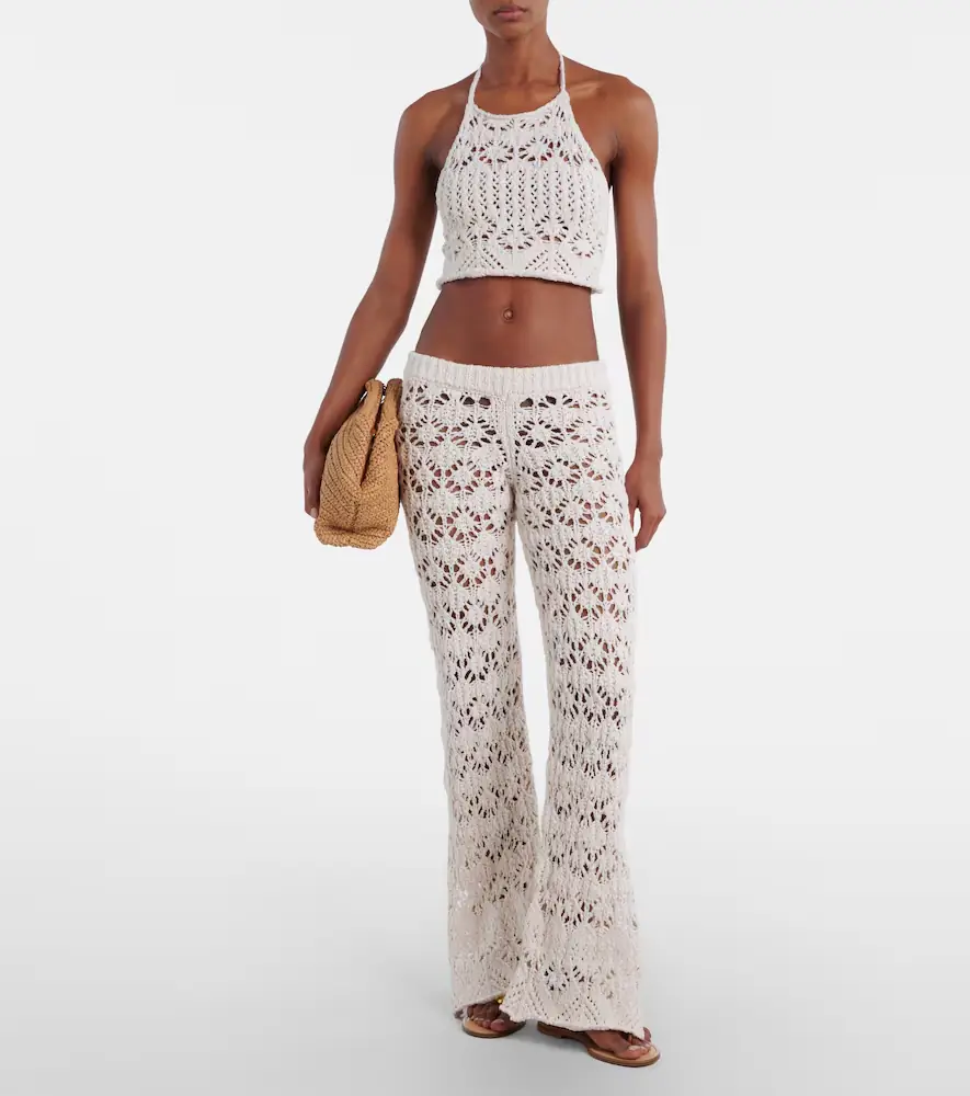 Alanui Lagoon Romance cotton-blend crochet crop top | Thumbnail 4