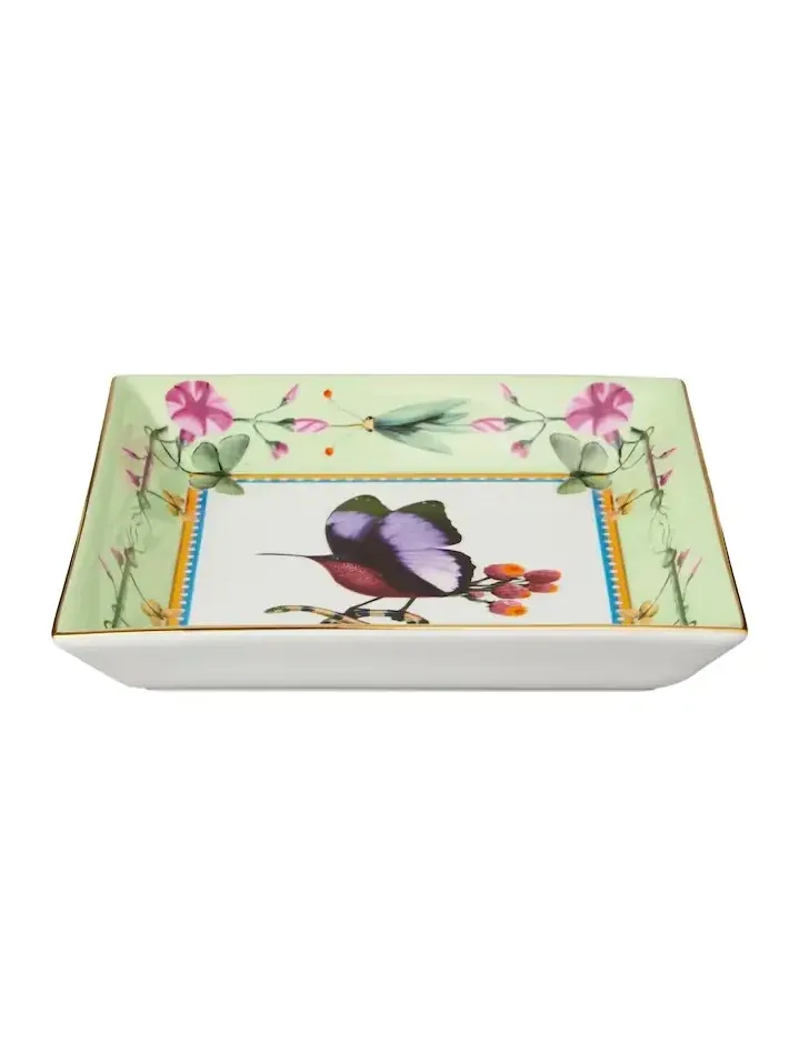 La DoubleJ Butterbird porcelain decorative tray by Beto Val