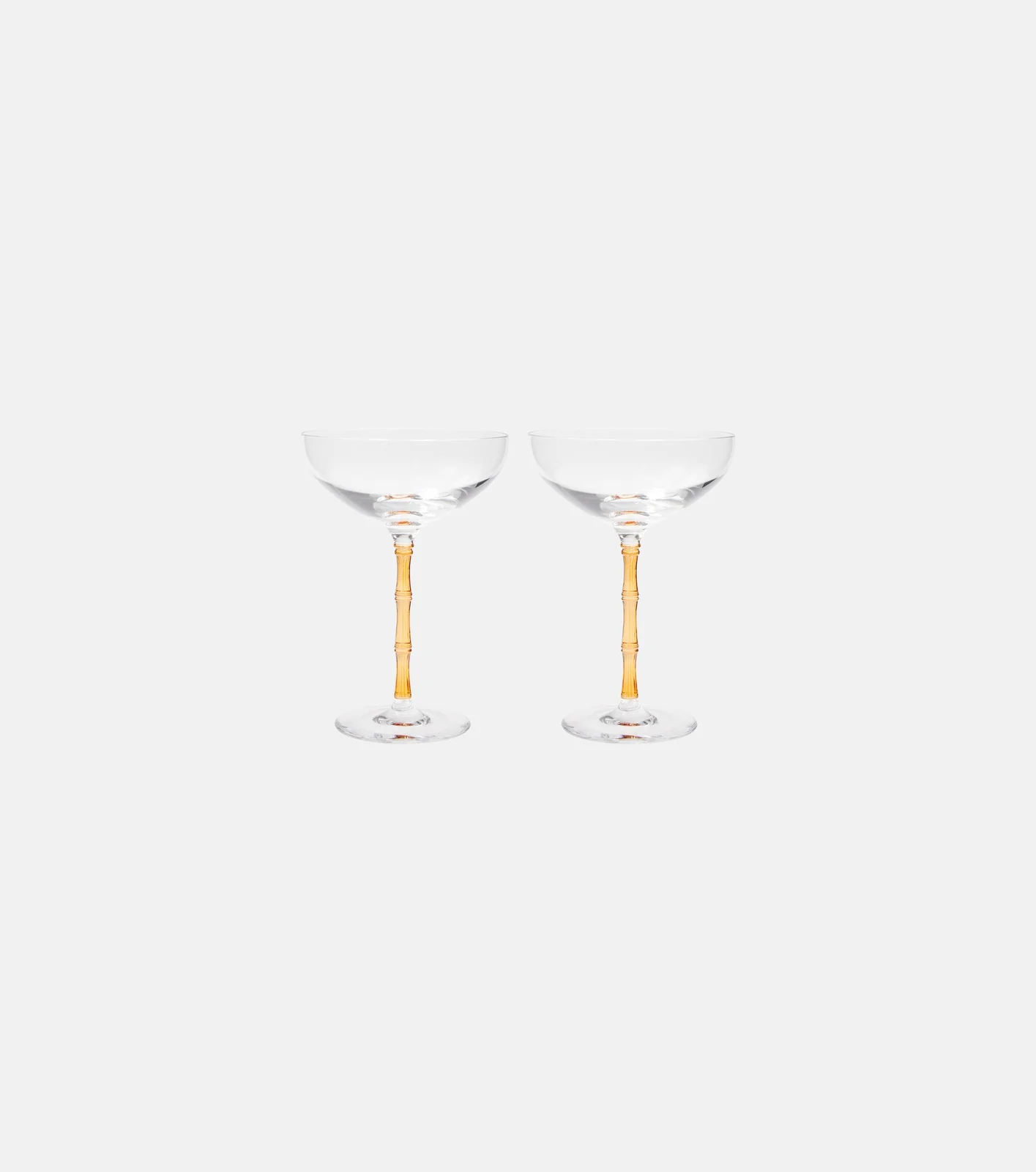 La DoubleJ Bamboo set of 2 crystal champagne coupes