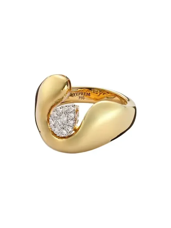 Golden Strada 18kt gold ring with diamonds