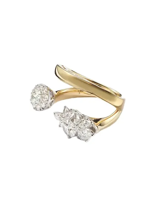 Golden Strada 18kt yellow and white gold ring with diamonds