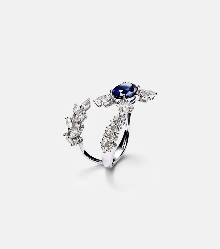 YEPREM Reign Supreme 18kt white gold ring with diamonds and sapphire | Thumbnail 2 YEPREM Reign Supreme 18kt white gold ring with diamonds and sapphire | Thumbnail 2
