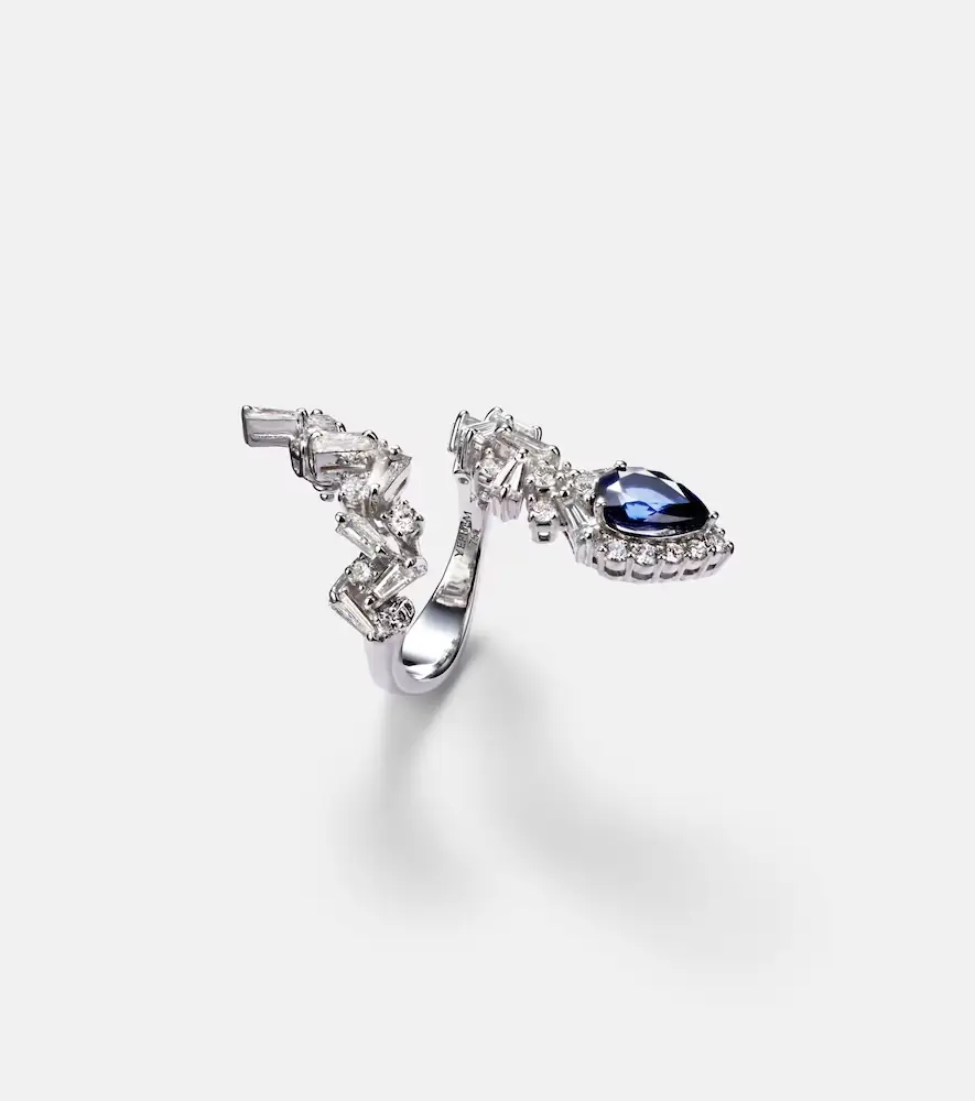 YEPREM Reign Supreme 18kt white gold ring with diamonds and sapphire | Thumbnail 2 YEPREM Reign Supreme 18kt white gold ring with diamonds and sapphire | Thumbnail 2