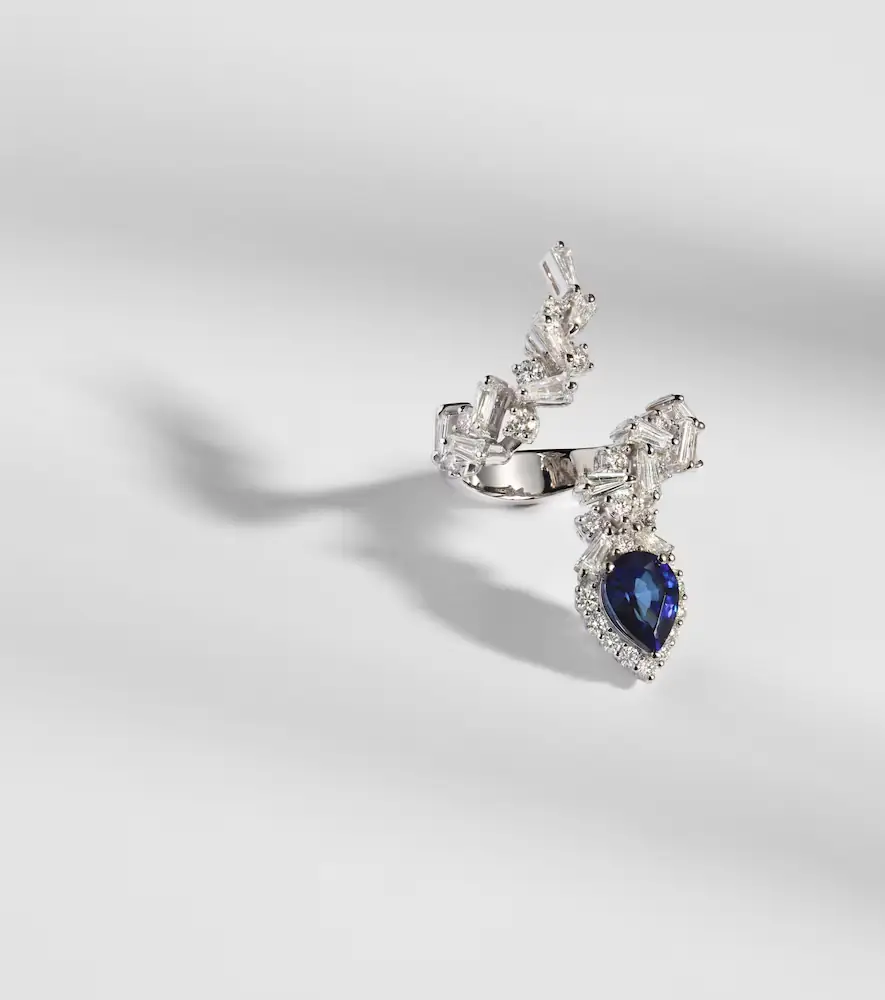 YEPREM Reign Supreme 18kt white gold ring with diamonds and sapphire | Thumbnail 5 YEPREM Reign Supreme 18kt white gold ring with diamonds and sapphire | Thumbnail 5