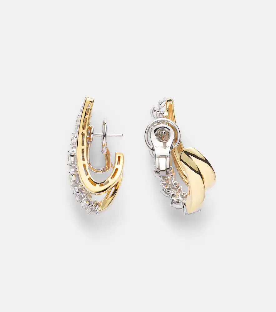 YEPREM Golden Strada 18kt yellow and white gold earrings with diamonds | Thumbnail 4