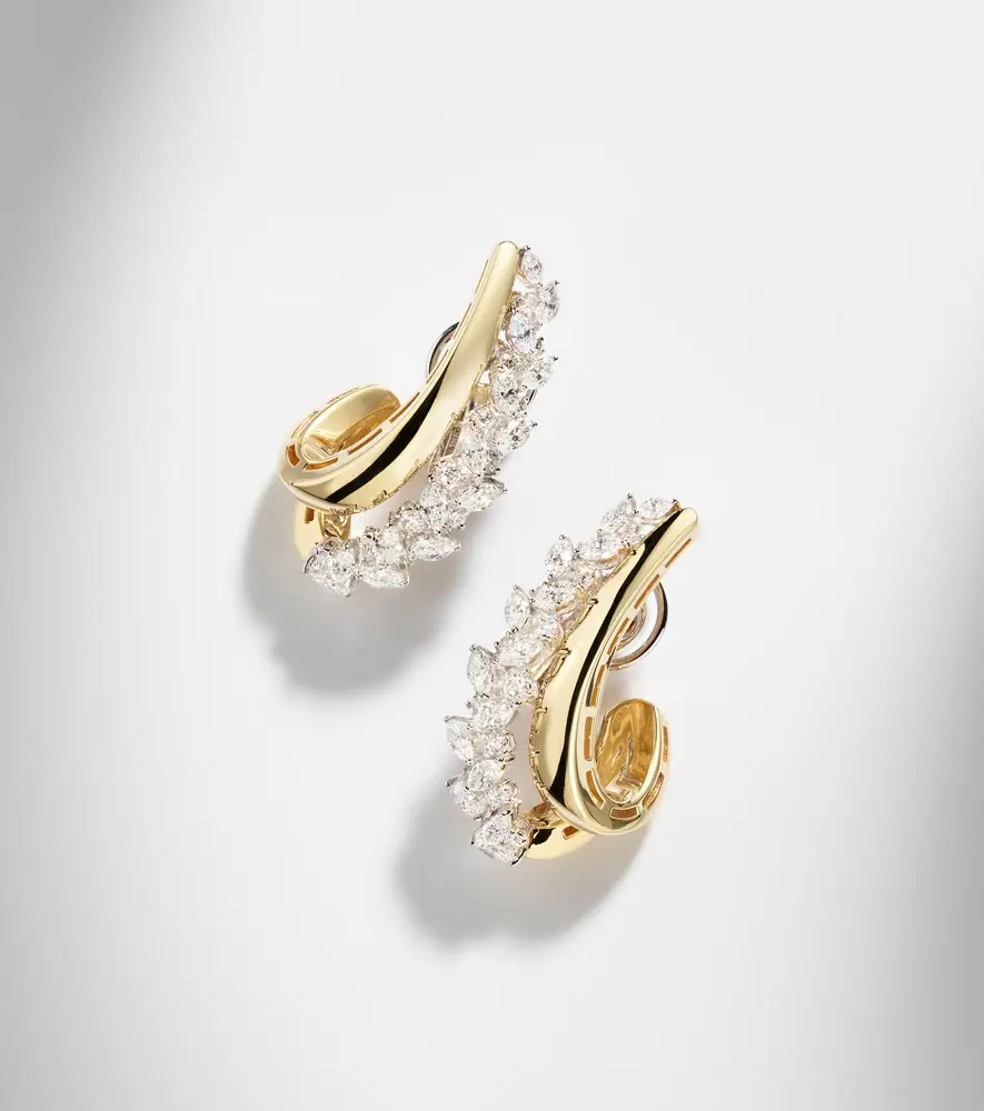 YEPREM Golden Strada 18kt yellow and white gold earrings with diamonds | Thumbnail 5