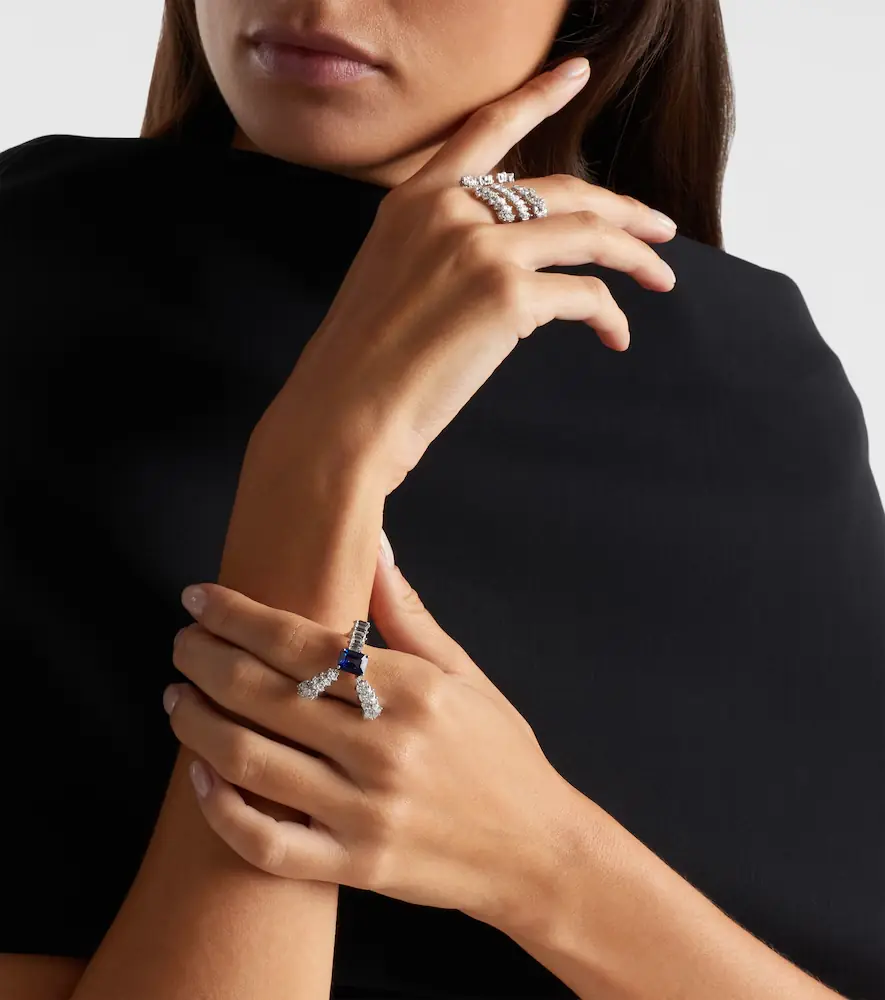 YEPREM Reign Supreme 18kt white gold ring with sapphire and diamonds | Thumbnail 2 YEPREM Reign Supreme 18kt white gold ring with sapphire and diamonds | Thumbnail 2
