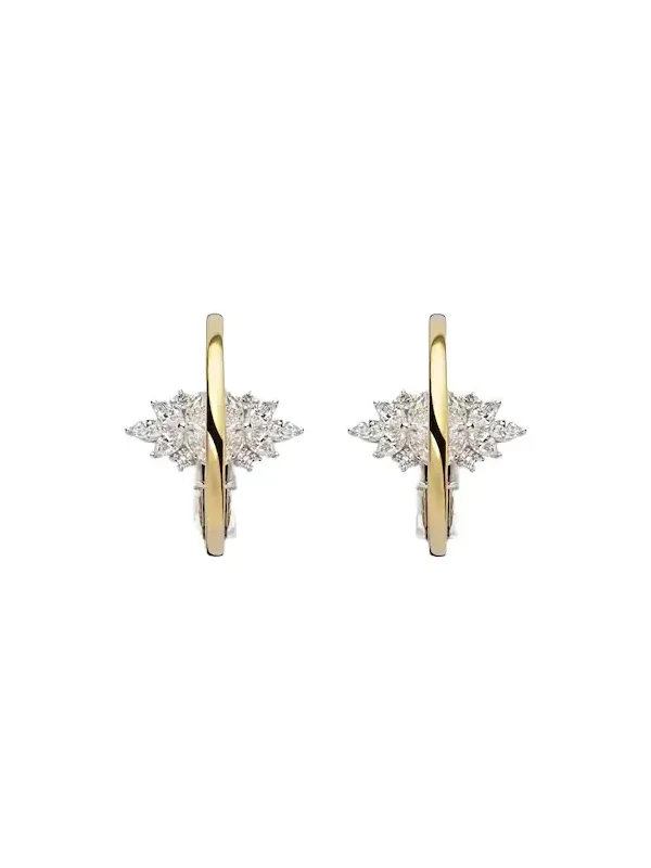 Golden Strada 18kt yellow and white gold earrings with diamonds