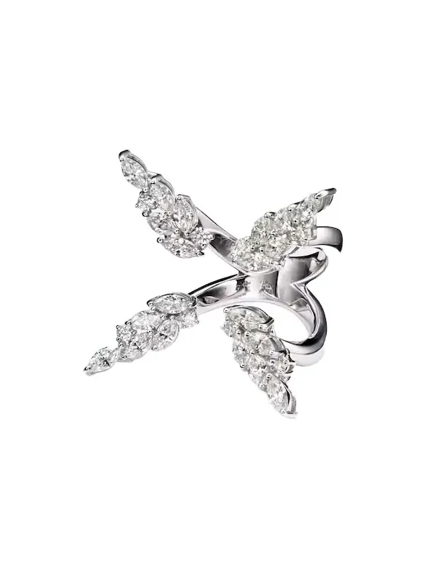 Y-Not 18kt white gold ring with diamonds