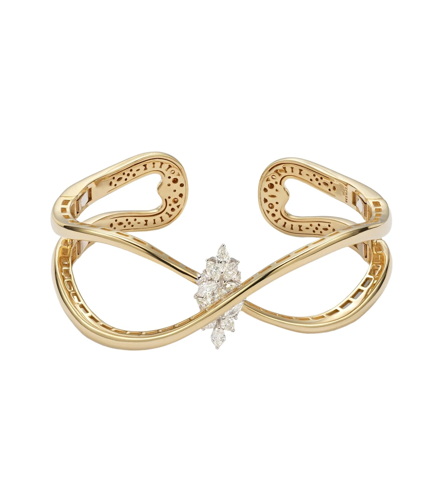 Golden Strada 18kt yellow and white gold cuff bracelet with diamonds Golden Strada 18kt yellow and white gold cuff bracelet with diamonds