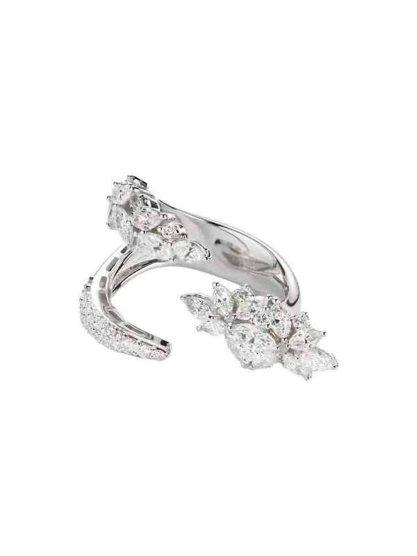 Y-Not 18kt white gold ring with diamonds