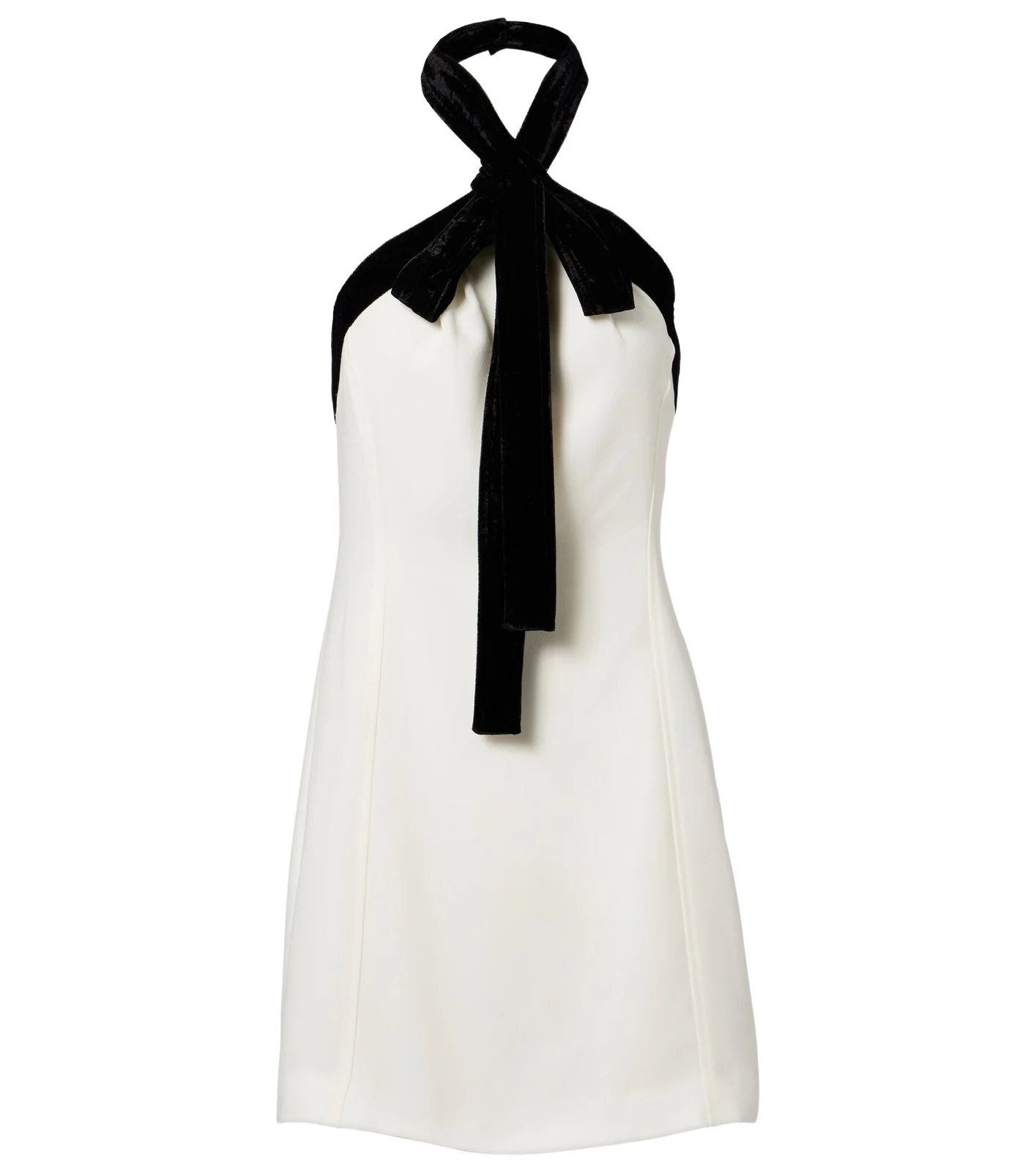 Jolie velvet-trimmed crêpe minidress Jolie velvet-trimmed crêpe minidress