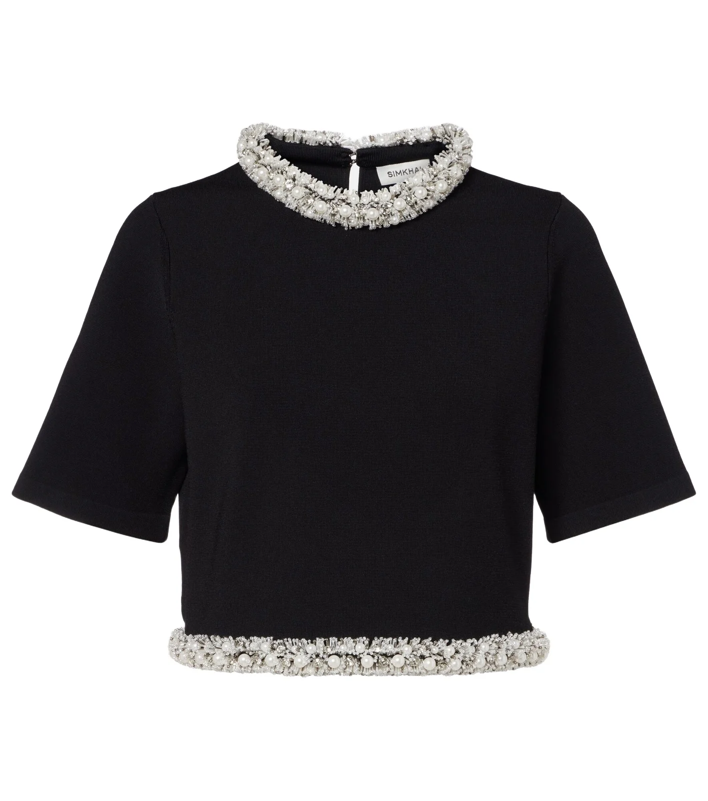 Ozelle embellished knitted crop top Ozelle embellished knitted crop top