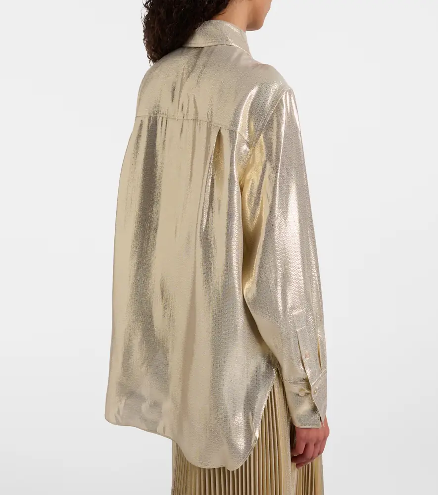 Joseph Capri silk-blend lamé blouse | Thumbnail 2 Joseph Capri silk-blend lamé blouse | Thumbnail 2