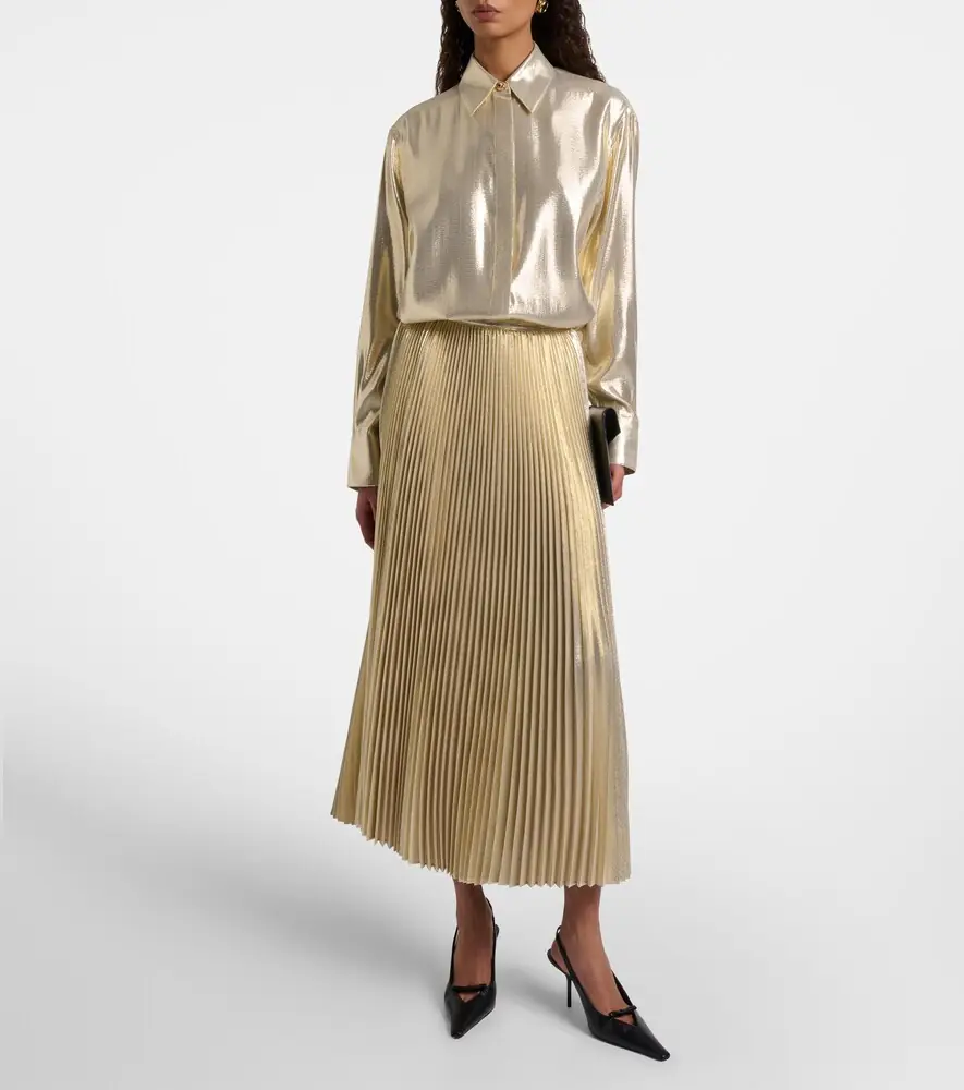 Joseph Capri silk-blend lamé blouse | Thumbnail 3 Joseph Capri silk-blend lamé blouse | Thumbnail 3