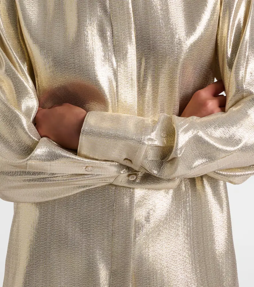 Joseph Capri silk-blend lamé blouse | Thumbnail 4 Joseph Capri silk-blend lamé blouse | Thumbnail 4