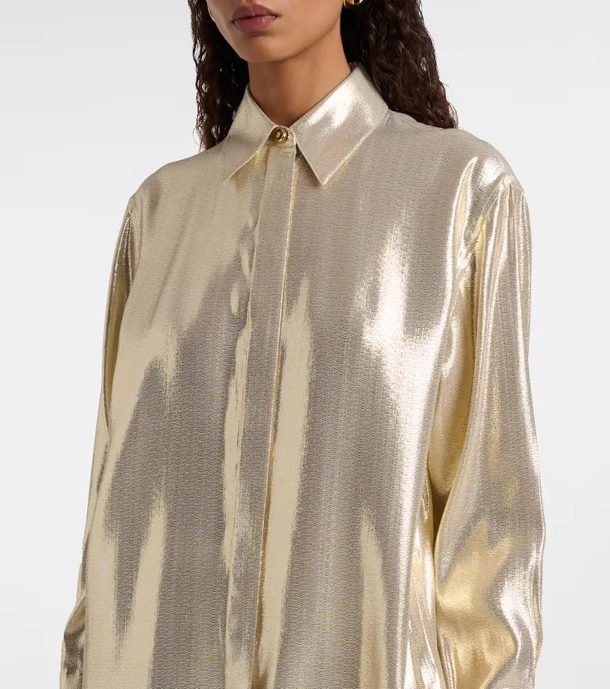 Joseph Capri silk-blend lamé blouse | Thumbnail 5 Joseph Capri silk-blend lamé blouse | Thumbnail 5