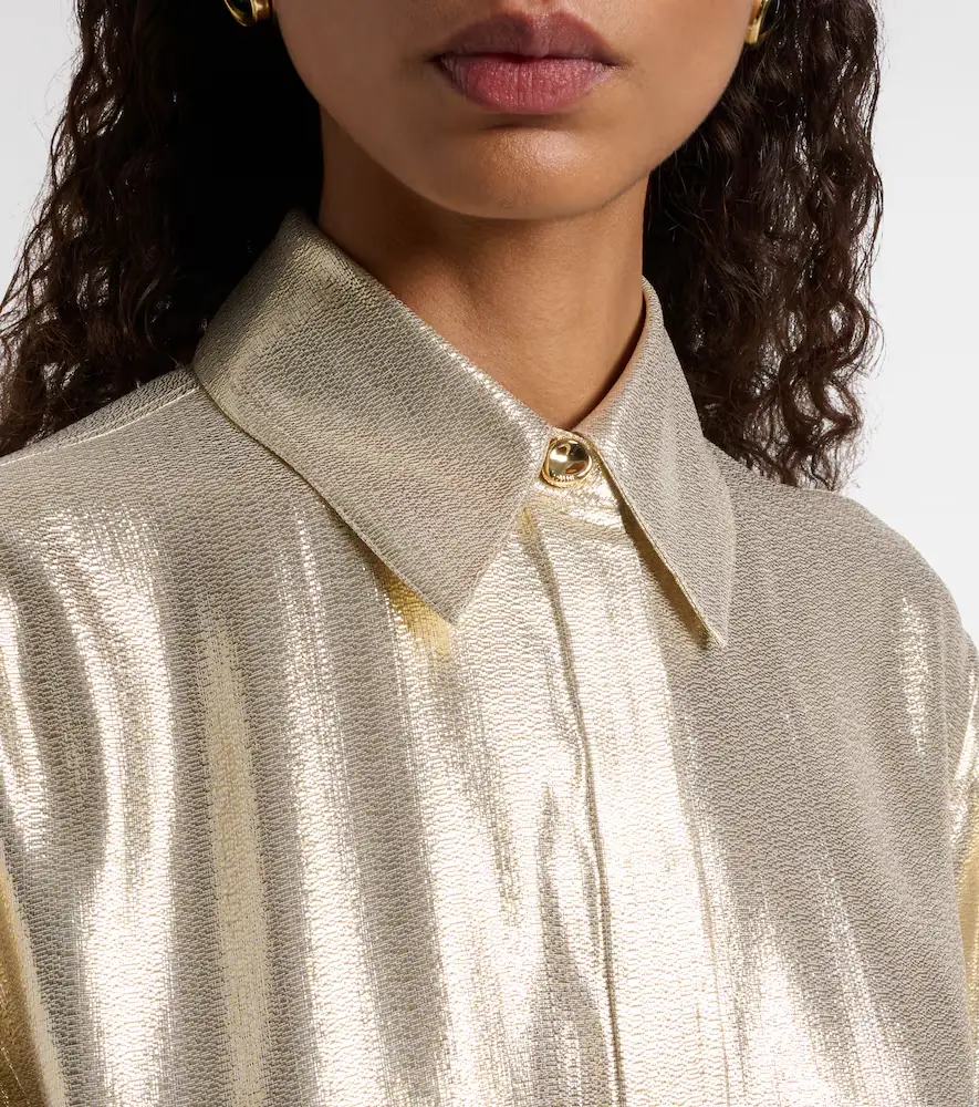 Joseph Capri silk-blend lamé blouse | Thumbnail 6 Joseph Capri silk-blend lamé blouse | Thumbnail 6