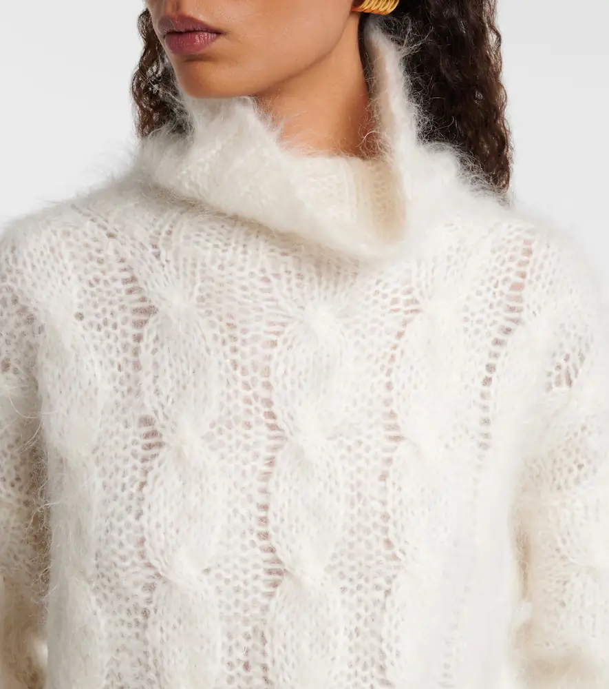 Joseph Fortin cable-knit mohair-blend sweater | Thumbnail 6