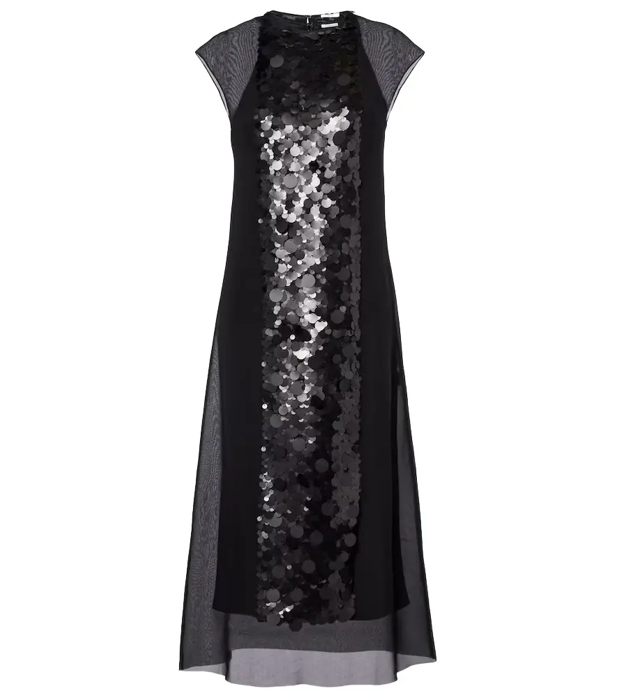 Joseph Boulle sequined chiffon midi dress | Image 1 Joseph Boulle sequined chiffon midi dress | Image 1