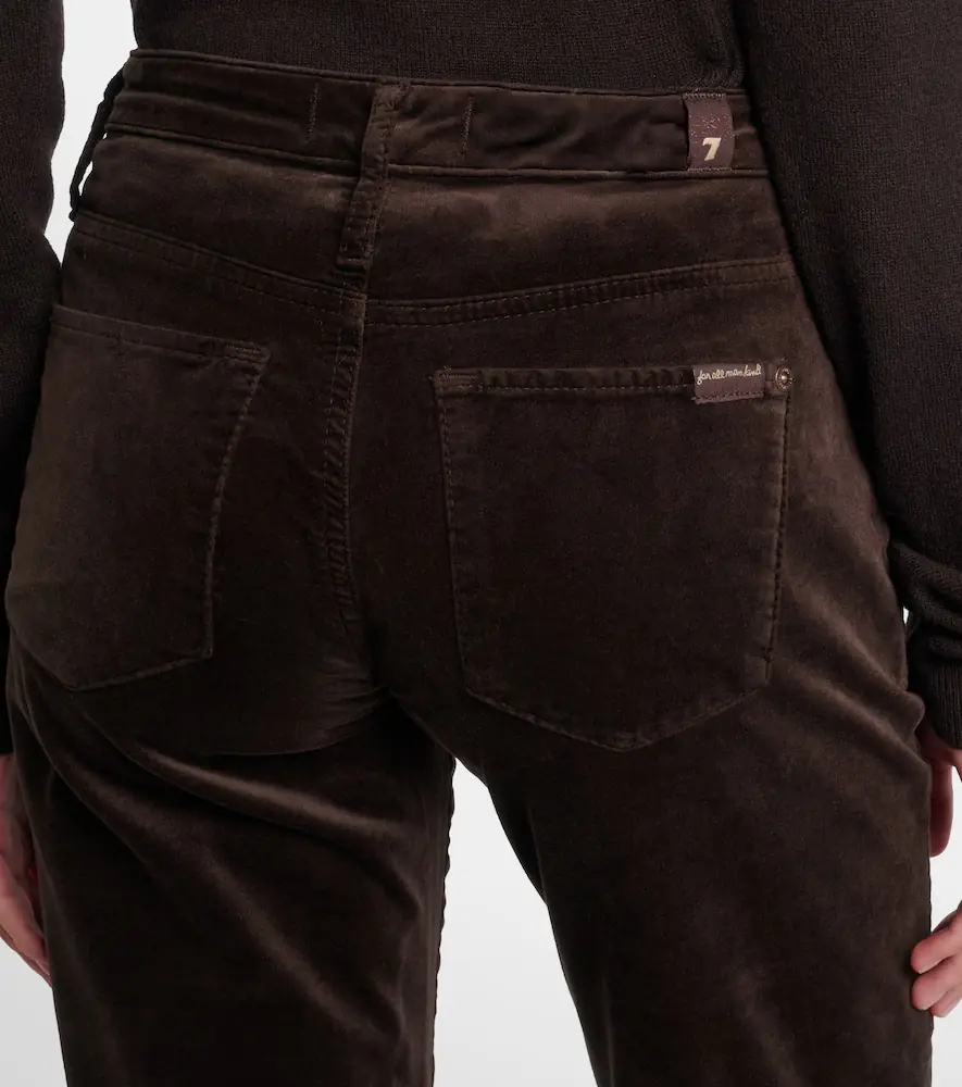 7 For All Mankind Calie Straight mid-rise cotton-blend velvet straight pants | Thumbnail 2 7 For All Mankind Calie Straight mid-rise cotton-blend velvet straight pants | Thumbnail 2