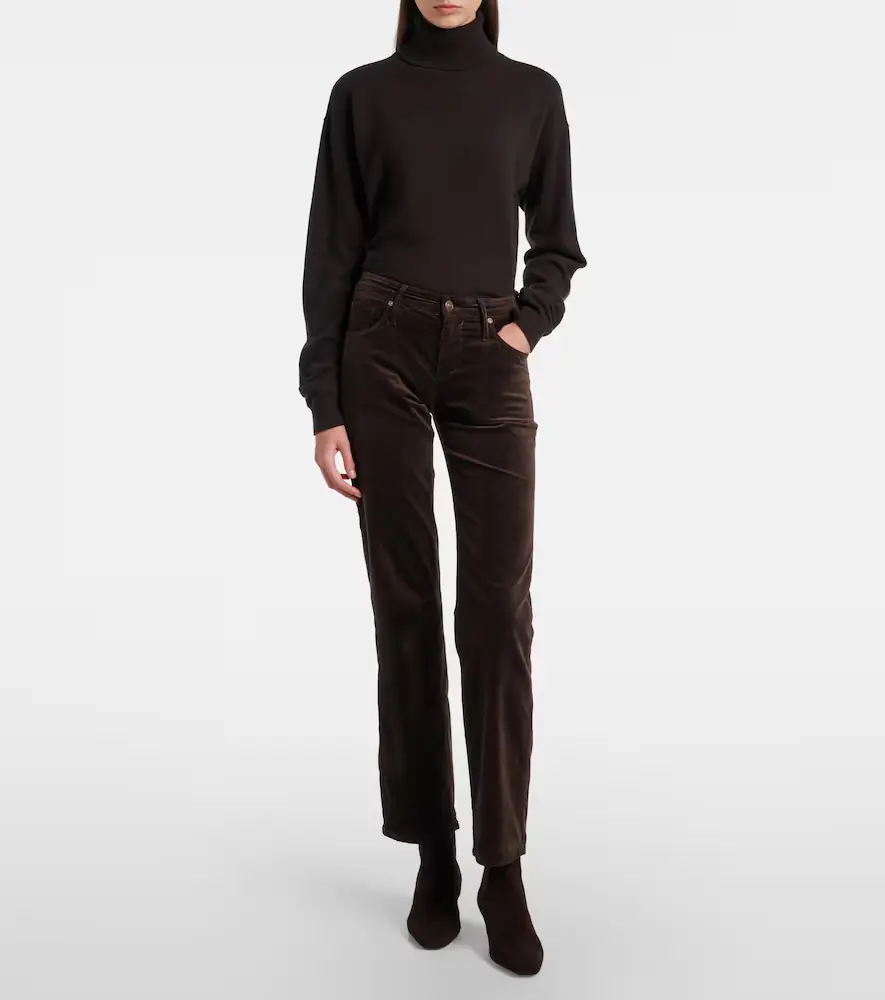 7 For All Mankind Calie Straight mid-rise cotton-blend velvet straight pants | Thumbnail 5 7 For All Mankind Calie Straight mid-rise cotton-blend velvet straight pants | Thumbnail 5