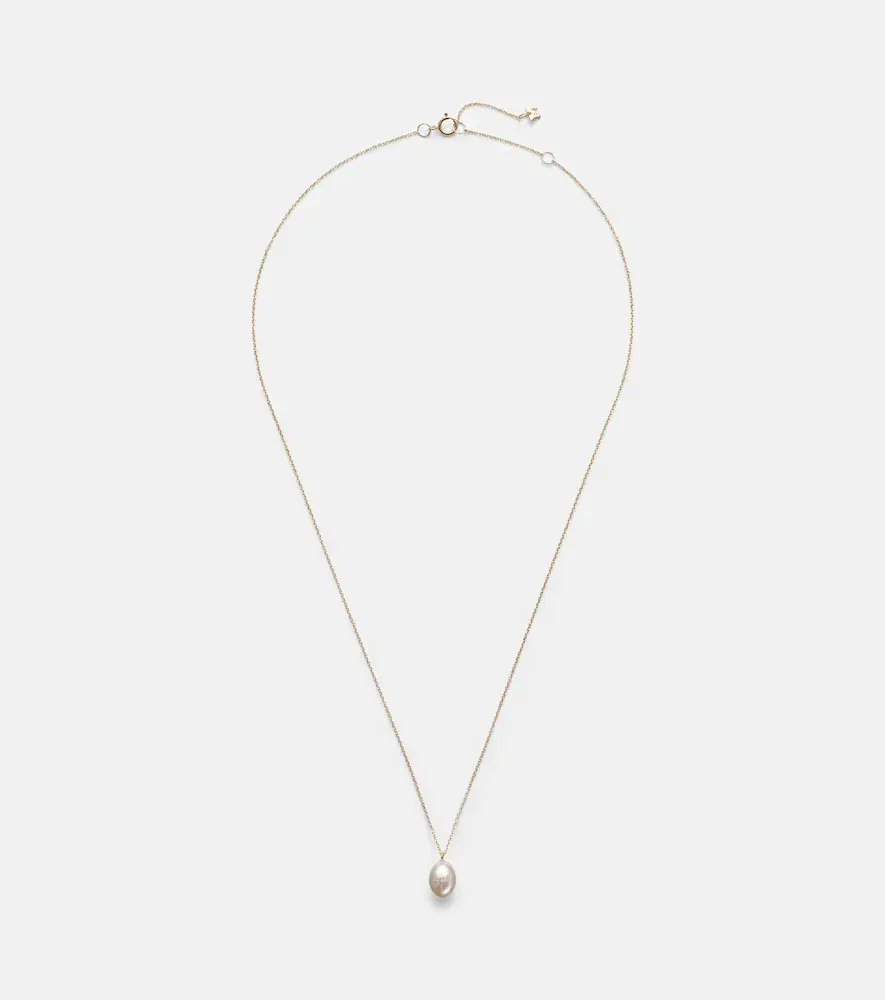 Mateo 14kt gold pendant necklace with pearl and diamond | Image 1 Mateo 14kt gold pendant necklace with pearl and diamond | Image 1