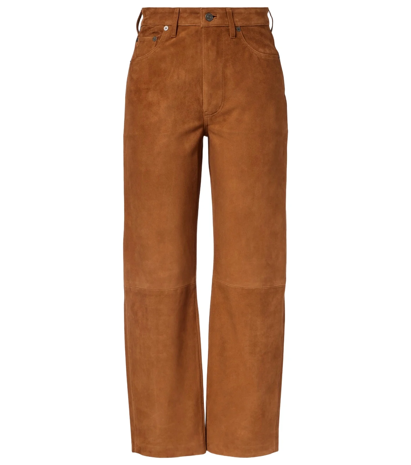 Miro mid-rise suede straight-leg pants