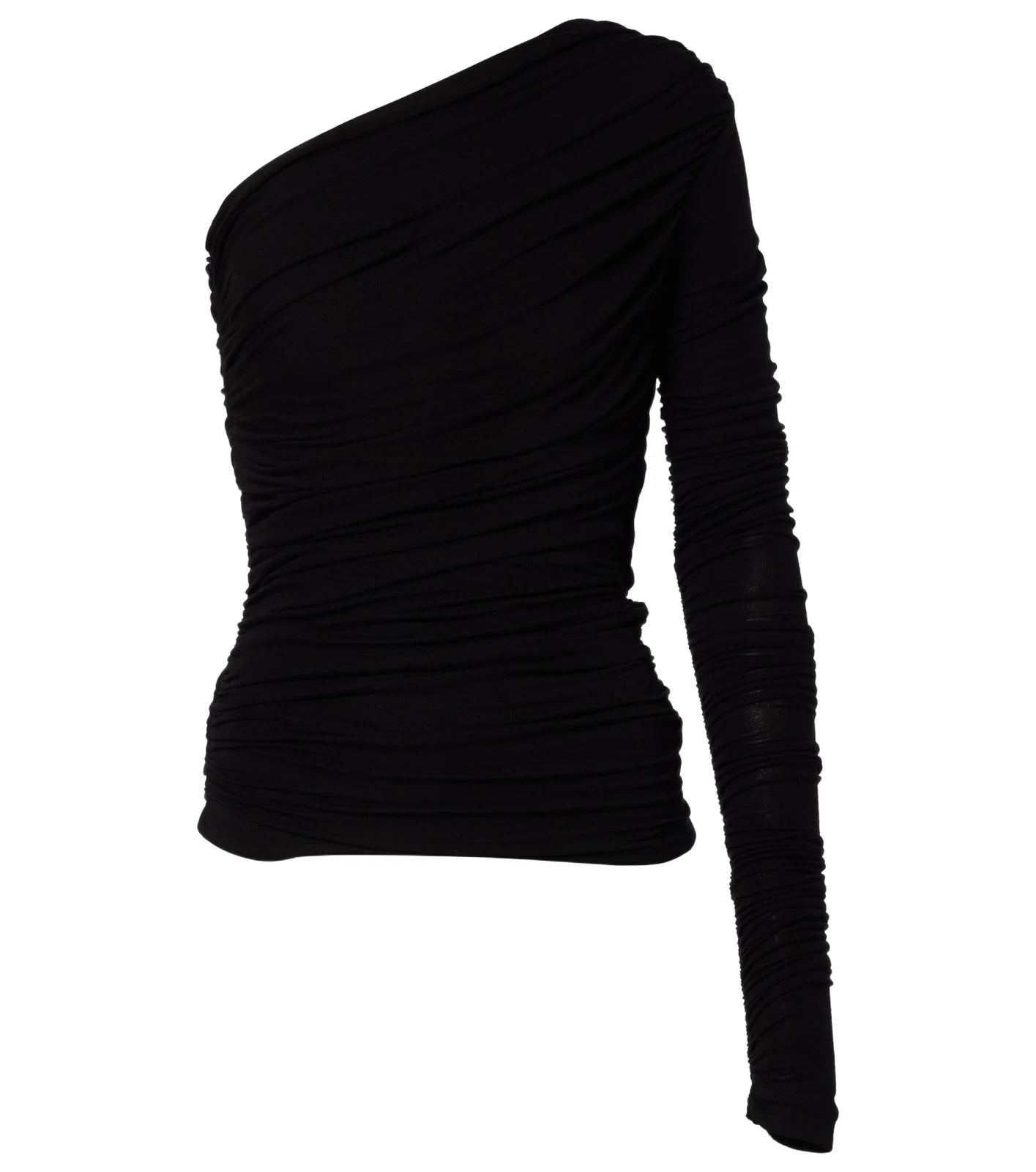 AGOLDE Annette asymmetrical ruched top