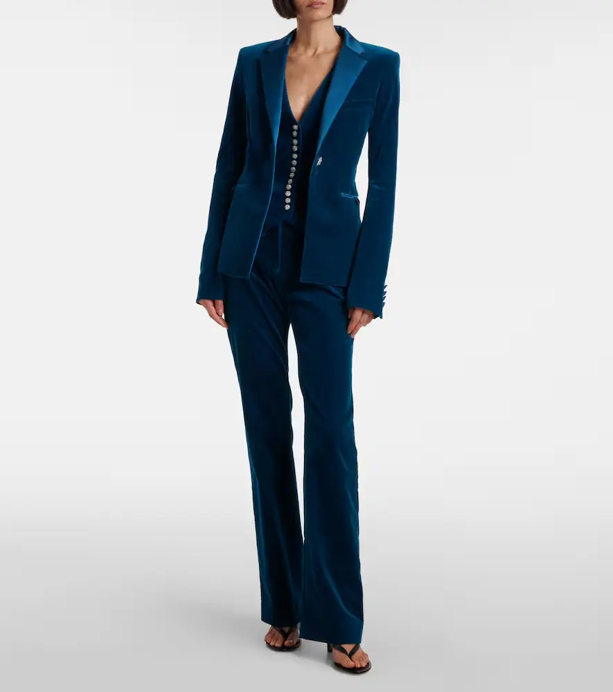 Rabanne Cotton-blend velvet flared pants | Thumbnail 4 Rabanne Cotton-blend velvet flared pants | Thumbnail 4