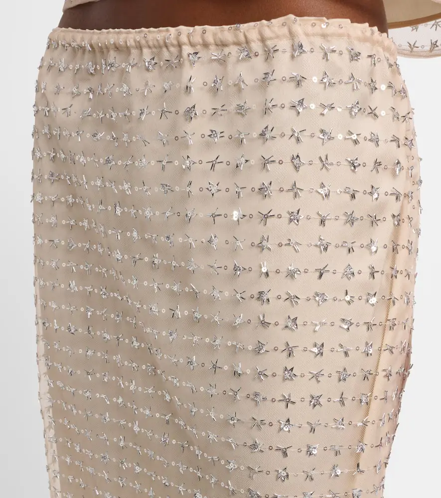 Staud Ciara beaded sheer tulle midi skirt | Thumbnail 4 Staud Ciara beaded sheer tulle midi skirt | Thumbnail 4