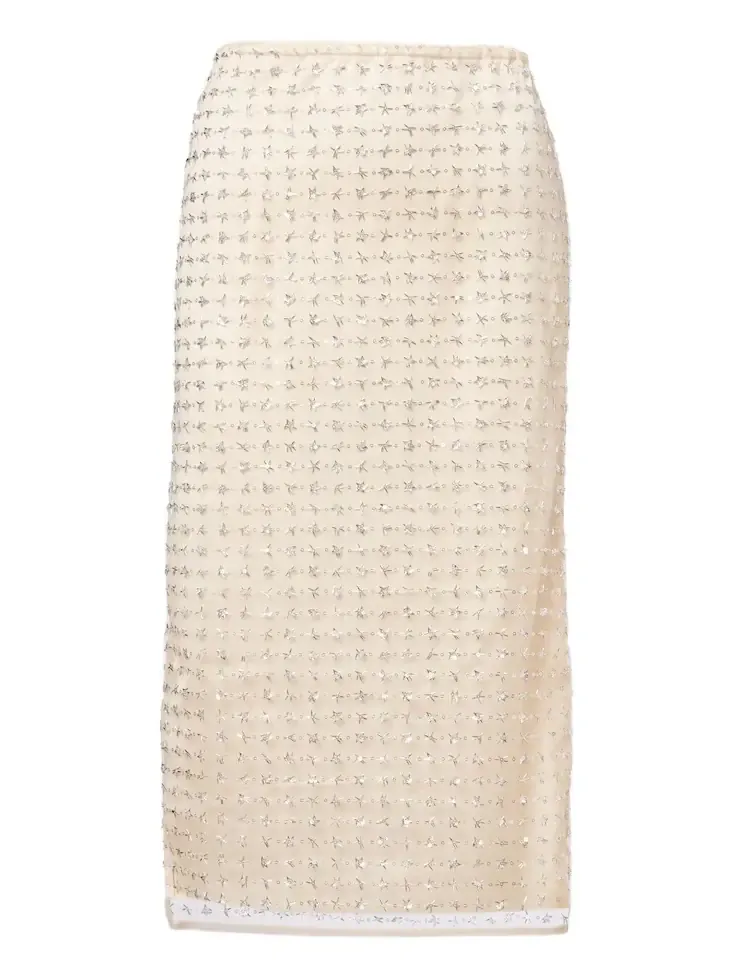 Ciara beaded sheer tulle midi skirt Ciara beaded sheer tulle midi skirt