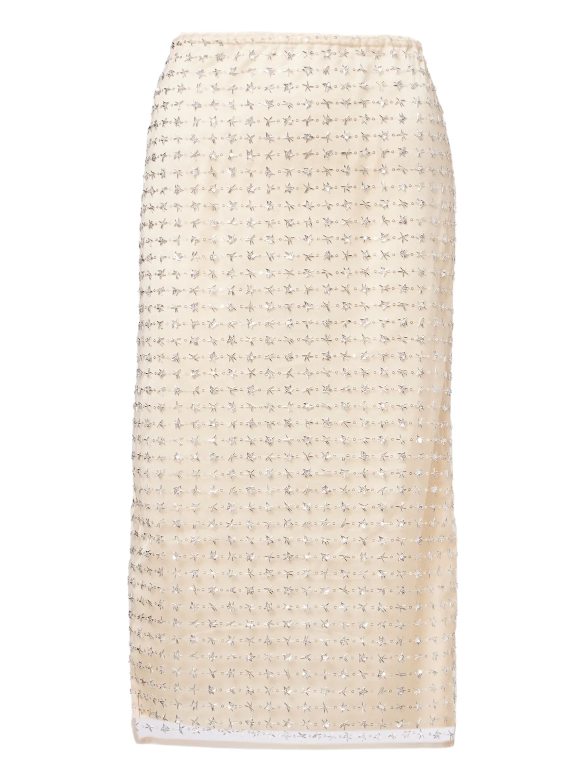 Ciara beaded sheer tulle midi skirt