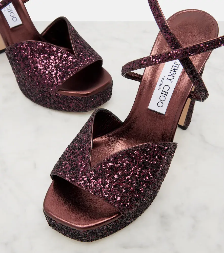 Jimmy Choo Karli 125 glitter platform sandals | Thumbnail 2 Jimmy Choo Karli 125 glitter platform sandals | Thumbnail 2