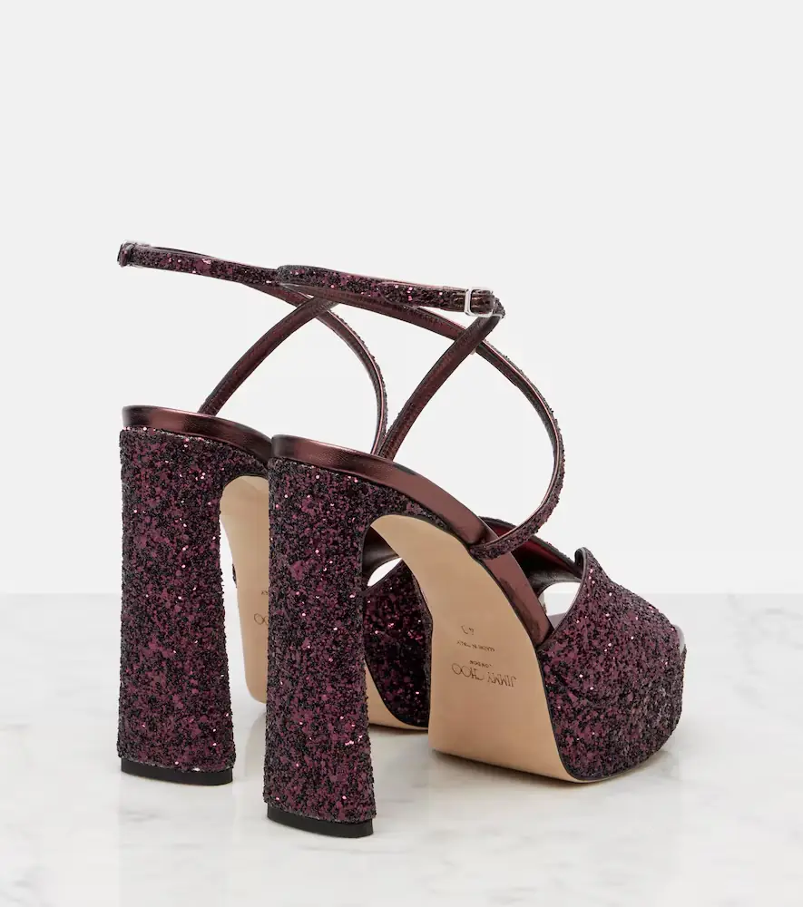 Jimmy Choo Karli 125 glitter platform sandals | Thumbnail 3 Jimmy Choo Karli 125 glitter platform sandals | Thumbnail 3