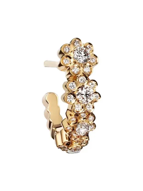 Petite Boucle De Fleurs 18kt gold earrings with diamonds Petite Boucle De Fleurs 18kt gold earrings with diamonds