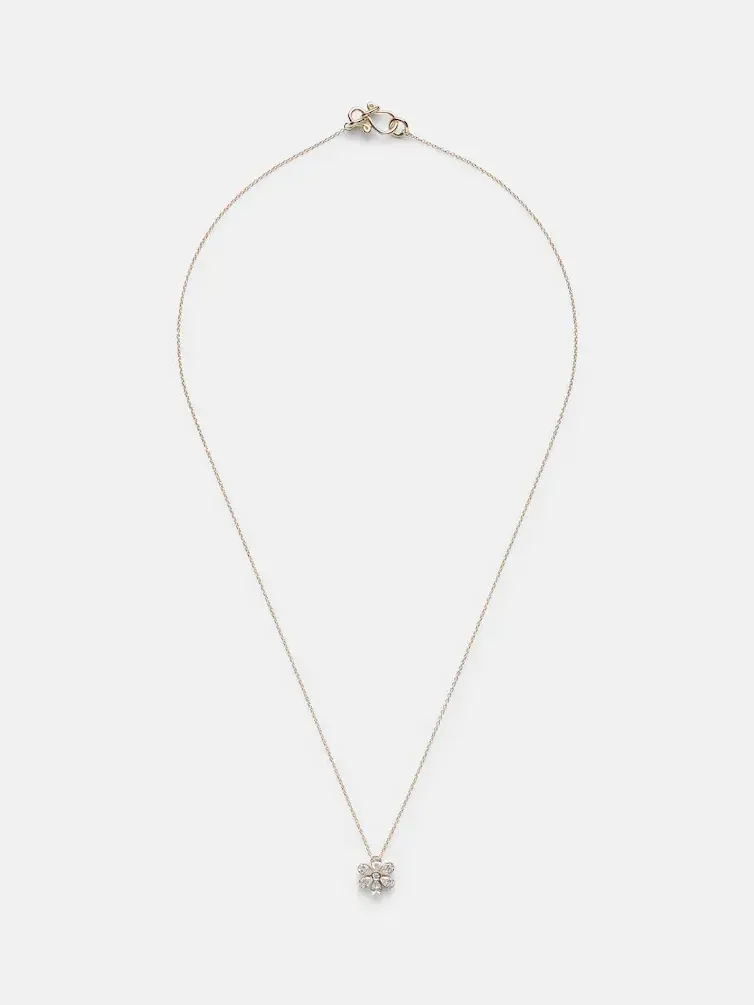Cosmos Simple 18kt gold pendant necklace with diamonds