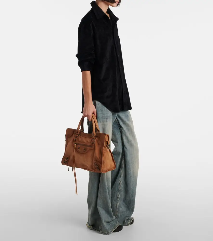 Balenciaga Le City Medium suede top-handle bag | Thumbnail 6 Balenciaga Le City Medium suede top-handle bag | Thumbnail 6